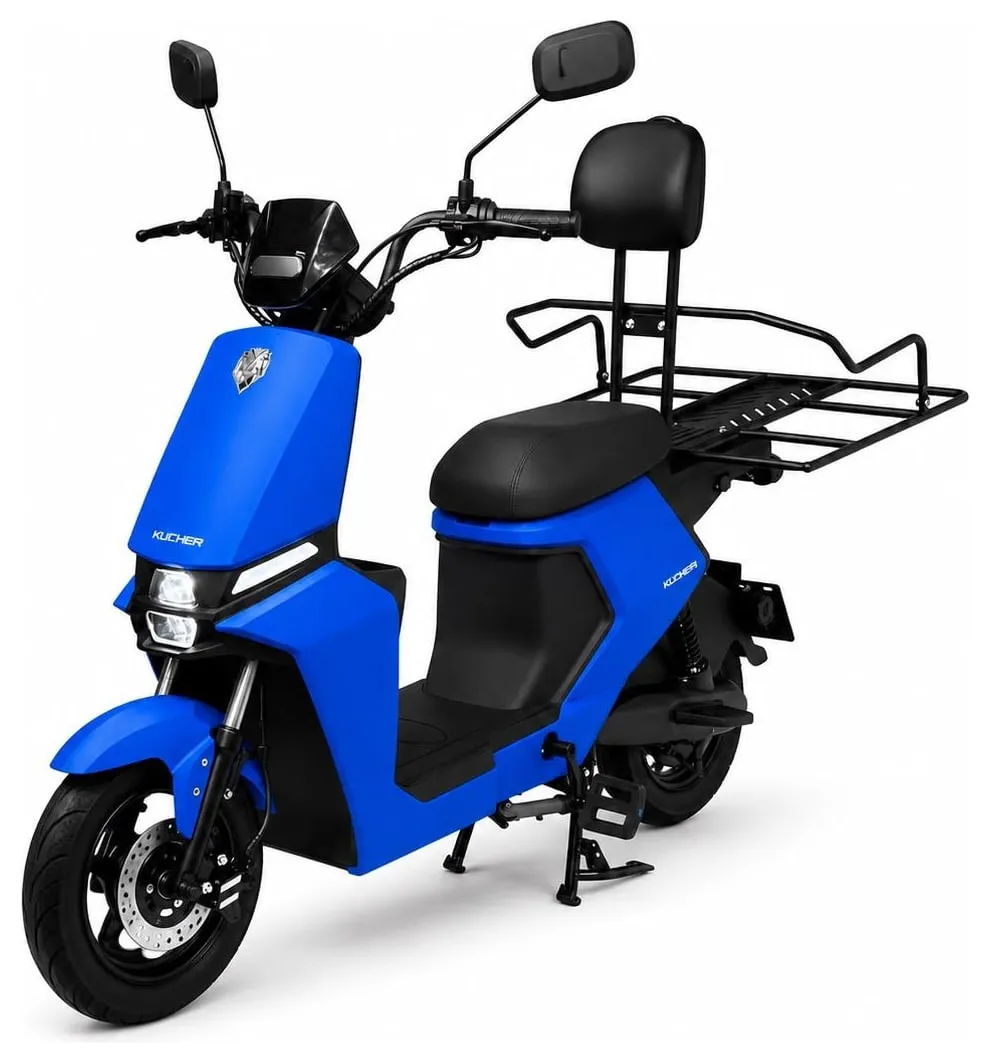 Elektrokolo Kucher Courier s nosičem na kurýrní tašky – barva modrá